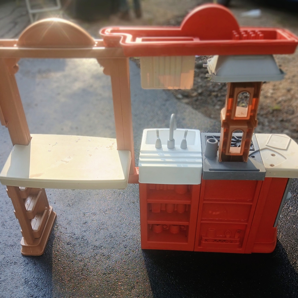 Orange and White Play Kitchen Set